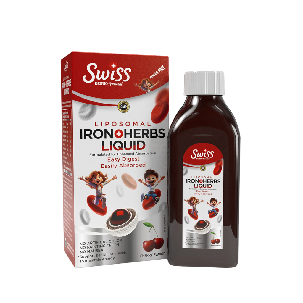 Swiss Bork - liquid iron  Натуральная Жидкая  липосомальная  Железа для детей , 150 мл