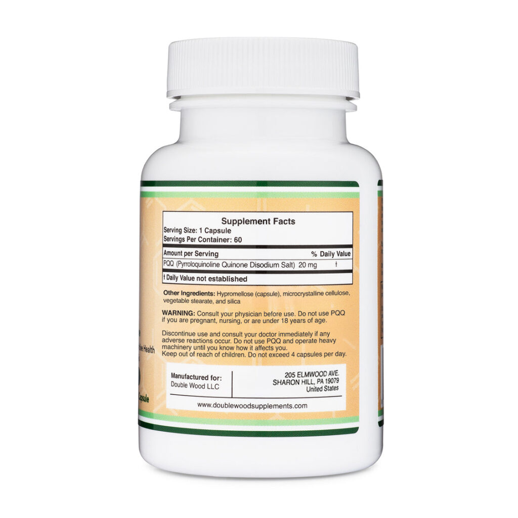 79def8aeba3086272d110419781d1247_022825033632.jpeg Double Wood - PQQ (пирролохинолинхинон), 20 мг, 60 капсул