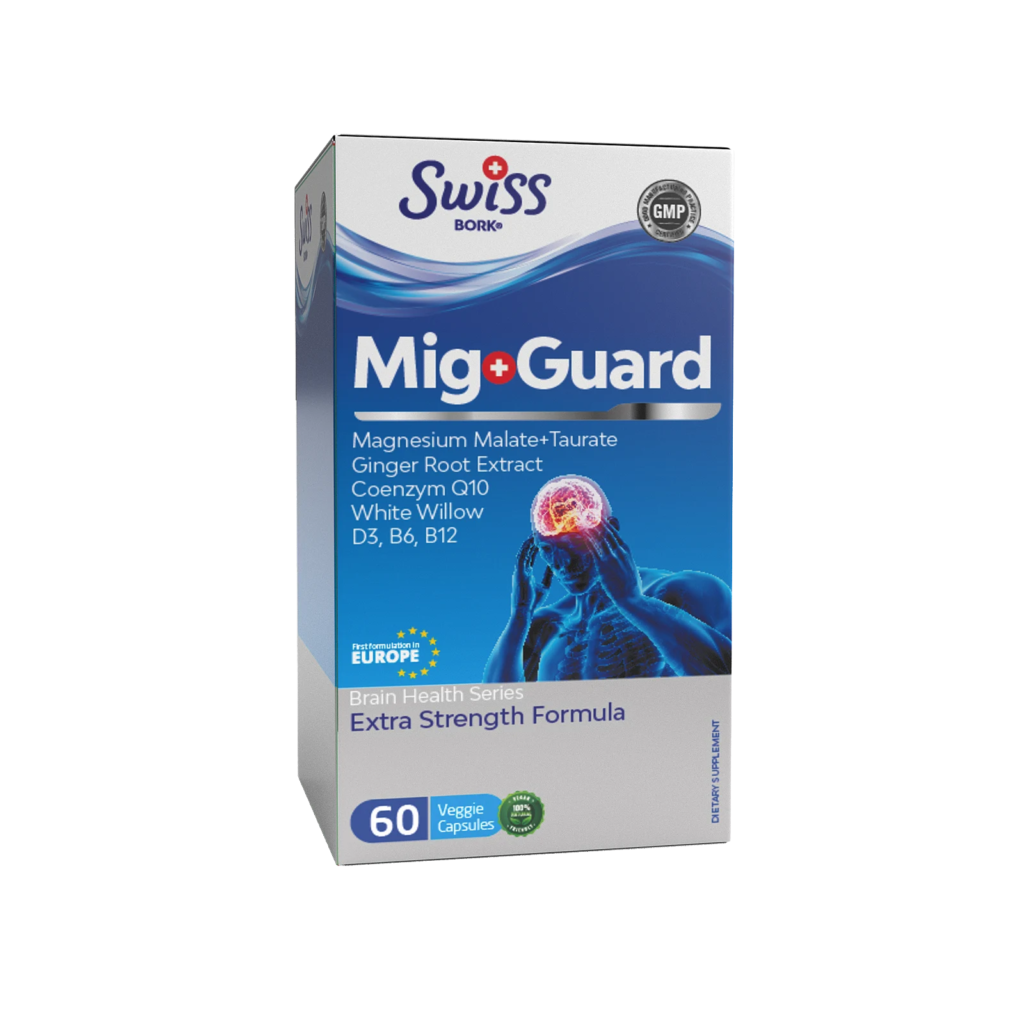 d33a1e154e5723d17fd26da86f55dd34_022025033010.png Swiss Bork - Защита от Мигрени, 60 капсул магний таурат +малат q10