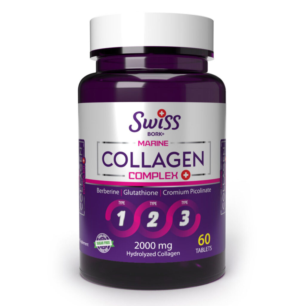 86f3a71cf324a5fd4f5adf1fc29df1dd_032025175707.jpeg Swiss Bork - Биологически активная добавка к пище Marine Collagen Complex - 200 мг, 60 таблеток