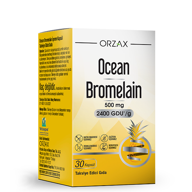 fa3adf1b15bfab546ba5a8a97a5d46e9_030625014051.png Orzax Ocean Bromelain (Бромелаин) капсулы, 500 мг
