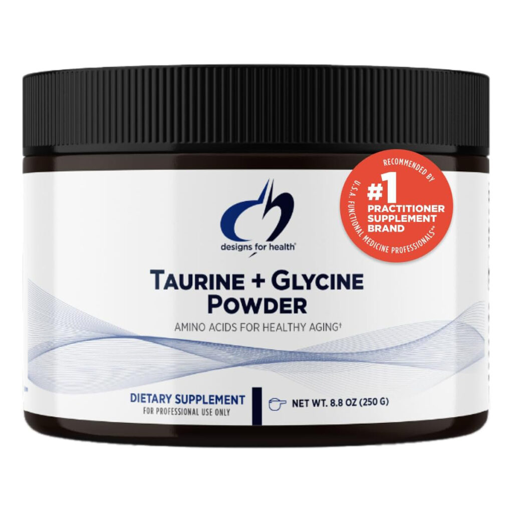 1ed19539fd420aa404c92cbc2280a068_041225043052.jpeg Designs for Health Таурин + Глицин в порошке - Поддерживает здоровье клеток, метаболизма и сердца, порошок (250 г)