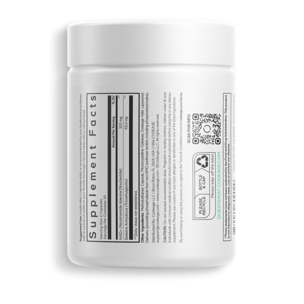 26868fcc1885b902a03c56b23d85bcd0_042825113321.jpeg Codeage, Eternal, липосомальный НАД +, 60 капсул