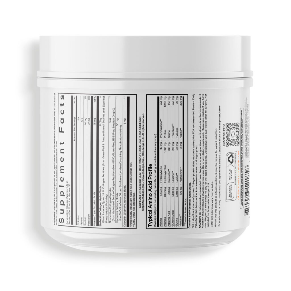 44396ad40e849a6fccb68442dc351108_042825112859.jpeg Codeage, Липосомальные пептиды коллагена + порошок, без добавок, 424,5 г