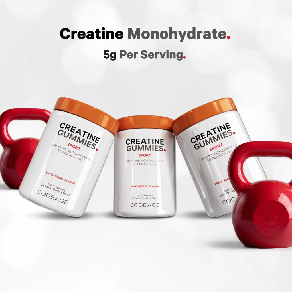 54f051761577276d5ec6a74c641927ea_042825013232.jpeg Codeage, Sport, жевательные мармеладки с креатином, ягодное ассорти, 120 жевательных таблеток