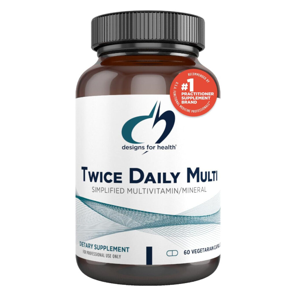 596e401448c7807b7e0d12af8b20b99e_041225043432.jpeg Designs for Health Twice Daily Multimineral - Метилированный мультивитамин для женщин и мужчин - содержит B12 и фолат, витамины C, K, D, E (60 капсул)