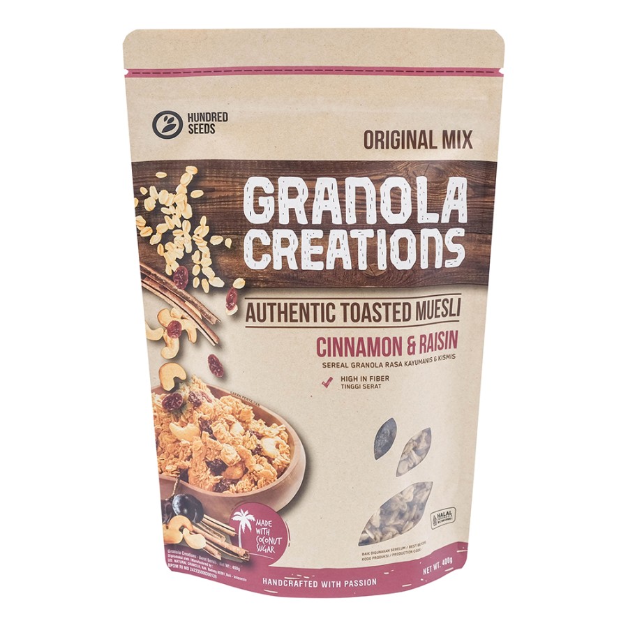 Hundred Seeds - Granola Creations с корицей и изюмом, 400 г