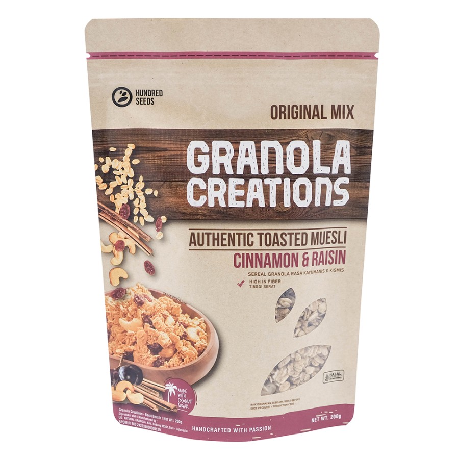 Hundred Seeds - Granola Creations с корицей и изюмом, 200 гр