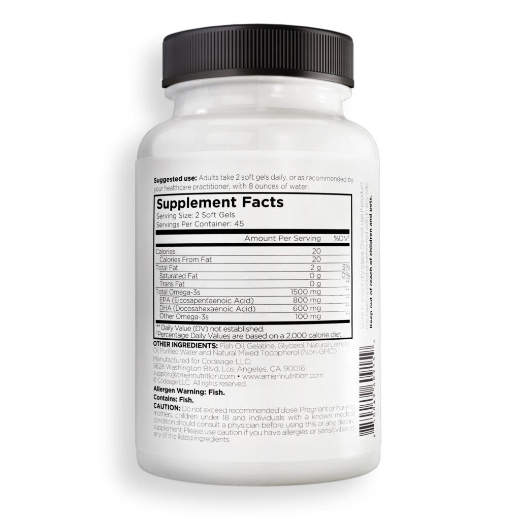 c118859eb84c3f5a393d3ca9db9b4d94_042825012019.jpeg Codeage, Amen, омега-3, 1500 мг, 90 капсул