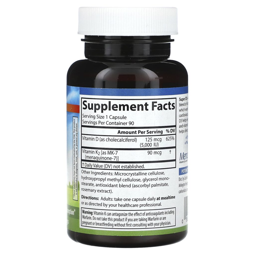 d41608fe79a485a041e99a8abee533bf_041425235321.jpeg Carlson, Super D3 + K2, 5000 IU, 90 вегетарианских капсул