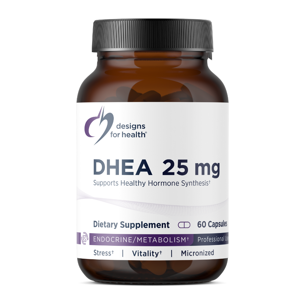 Designs for Health DHEA 25mg - добавка для поддержки здорового старения, мышечной целостности, энергии + гормонального синтеза, 60 капсул