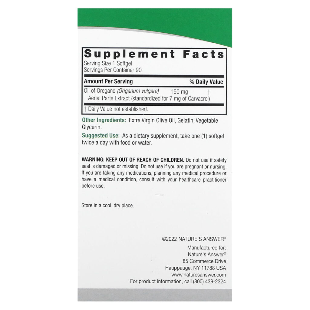 fb2aaaa69a45cef57d8047585d9fd702_052625105330.jpeg Nature's Answer, масло орегано, 150 мг, 90 мягких таблеток
