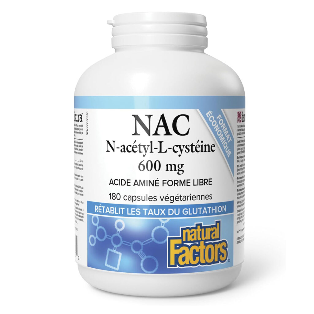 010e452d446cc9ba3d453740181eb046_062125013933.jpeg Natural Factors NAC (N-ацетил-L-цистеин), аминокислота в свободной форме, 600 мг, 180 вегетарианских капсул