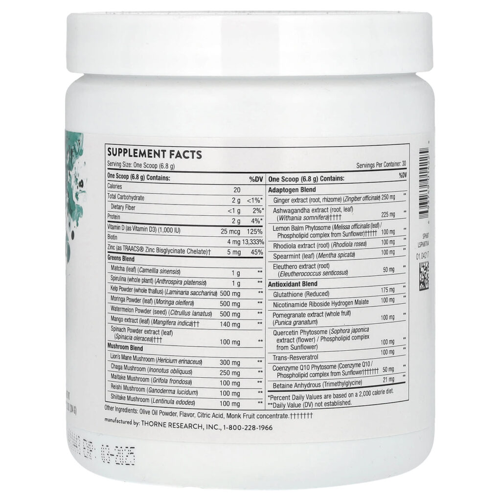 01f3823f264a7bee23098d23067c9c72_060925211254.jpeg Thorne, Daily Greens Plus, ежедневная добавка с зеленью, 204 г (7,2 унции)