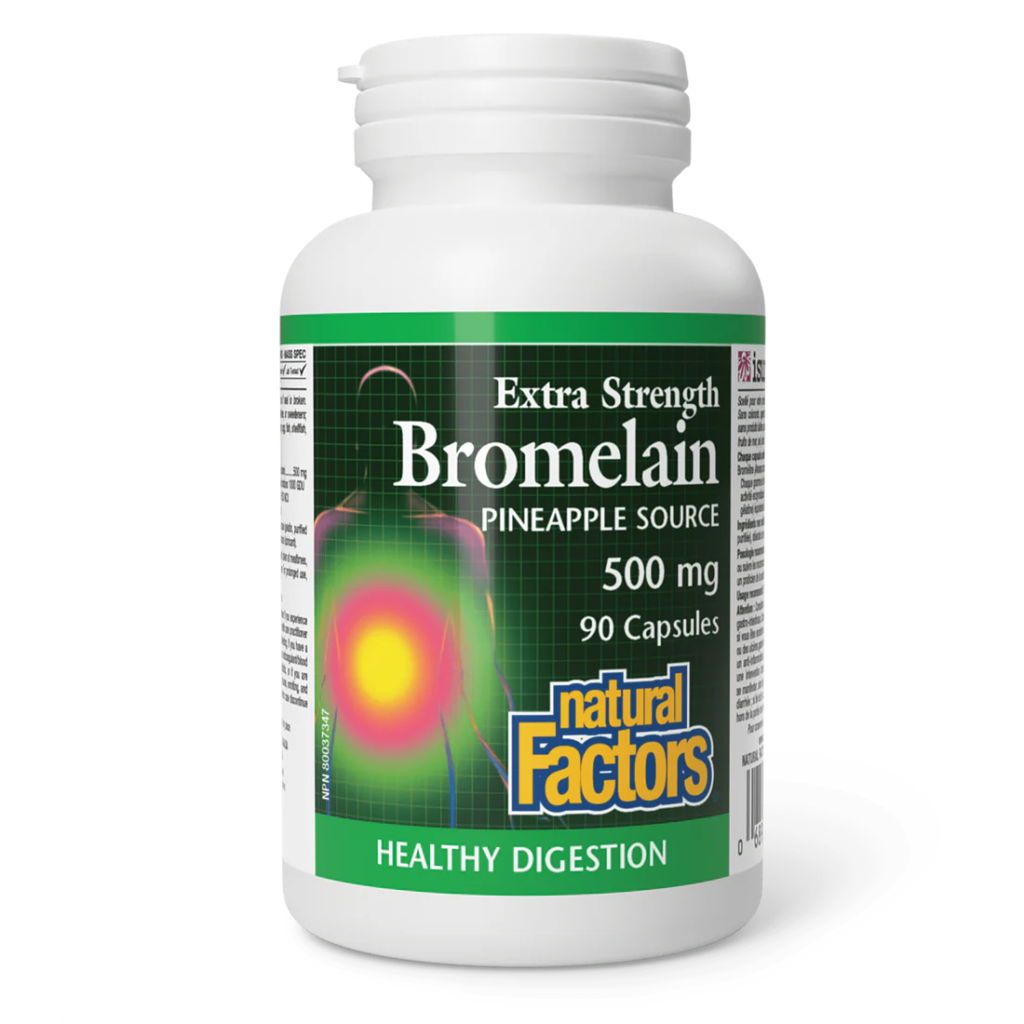 Natural Factors - Bromelain Extra, Бромелаин Extra Strength 500 мг, 90 капсул