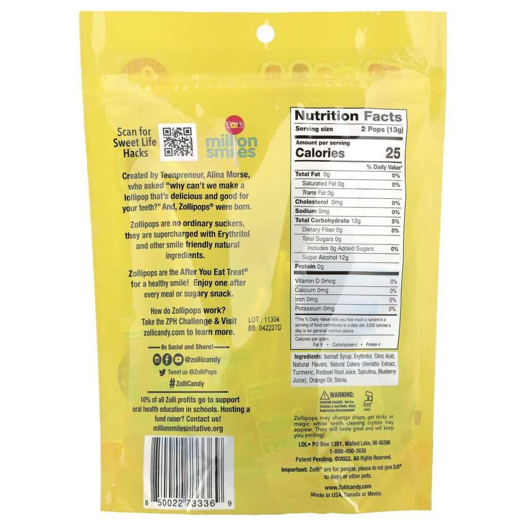 3cc8410a62ec0e1b47ebb6f7e5c5bf81_061325212421.jpeg Zollipops, Keto Pops, фруктовый вкус, леденцы, 147 г (5,2 унции)