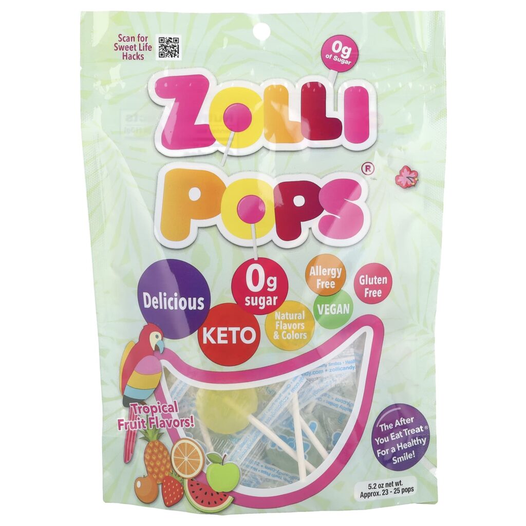 Zollipops, The Clean Teeth Pops, тропические фрукты, 147 гр (5,2 унции)