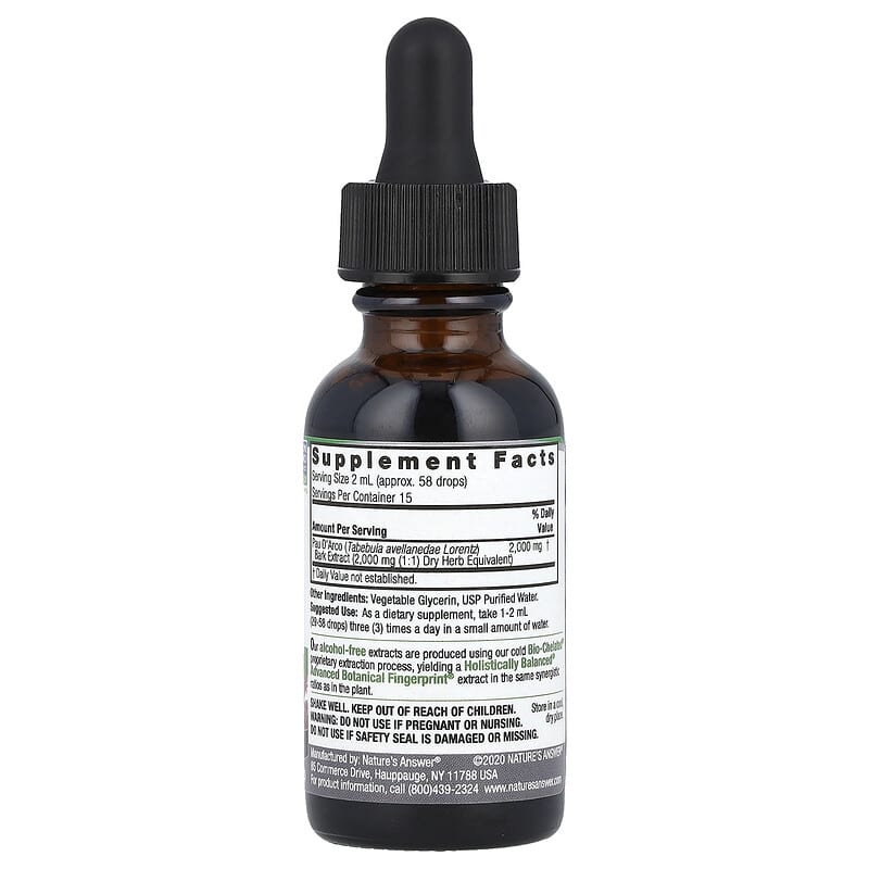 73ca01644b18083387cf411a20b81fe9_060525002125.jpeg Nature's Answer, кора муравьиного дерева, без спирта, 2000 мг, 30 мл