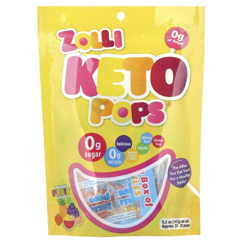 Zollipops, Keto Pops, фруктовый вкус, леденцы, 147 г (5,2 унции)