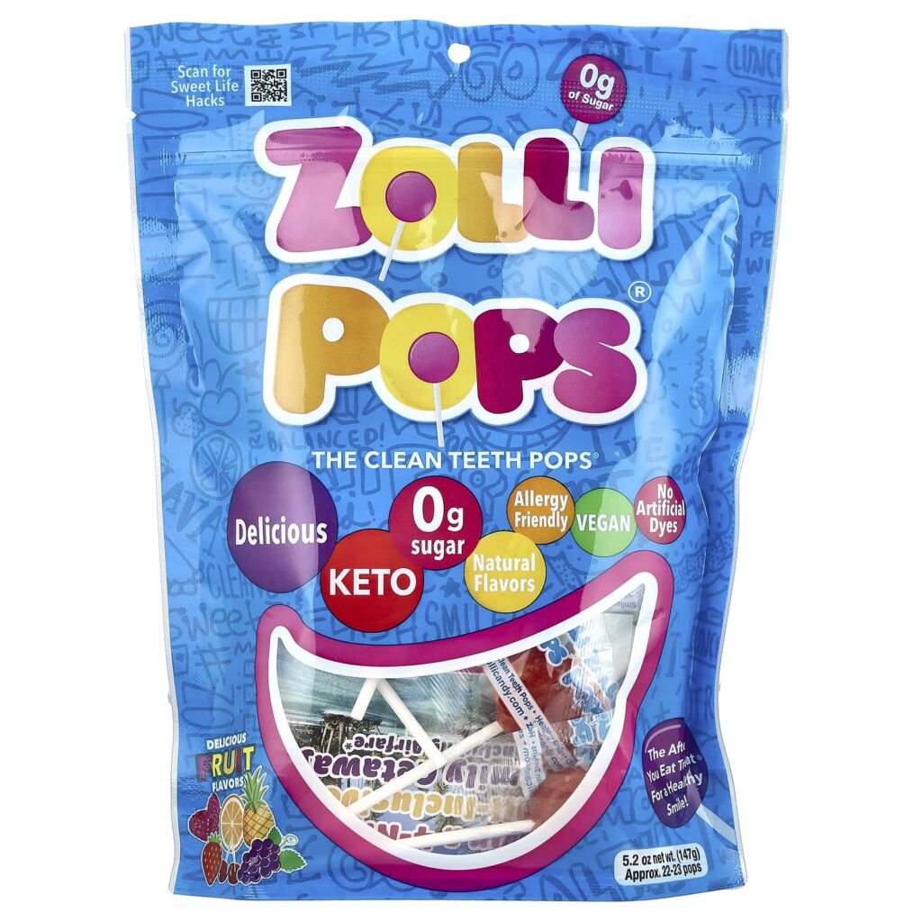Zollipops, The Clean Teeth Pops, леденцы с фруктовыми вкусами, 23–25 леденцов, 142 г (5,2 унции)