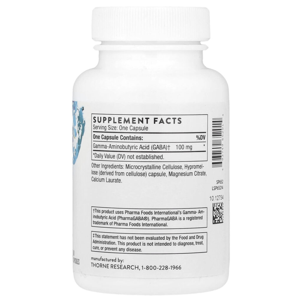 b858a5540633a4b8c856a08bf53899f1_060925201208.jpeg Thorne, PharmaGABA-100, 60 капсул (100 мг в 1 капсуле)