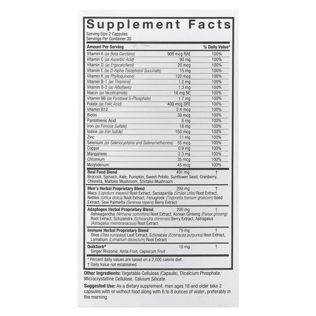 cbcc34232459c3e0127c28f0e6c2d56b_060925211157.jpeg Nature's Answer, Men's 100, мультивитамины, 60 вегетарианских капсул