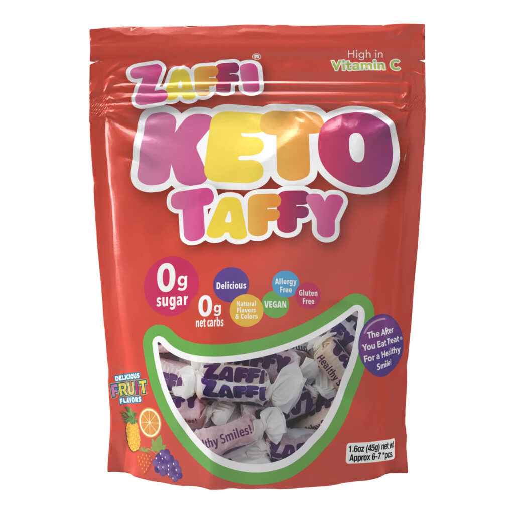 Zollipops, Zaffi, Keto Taffy, фрукты, 45 гр (1.6 унции)
