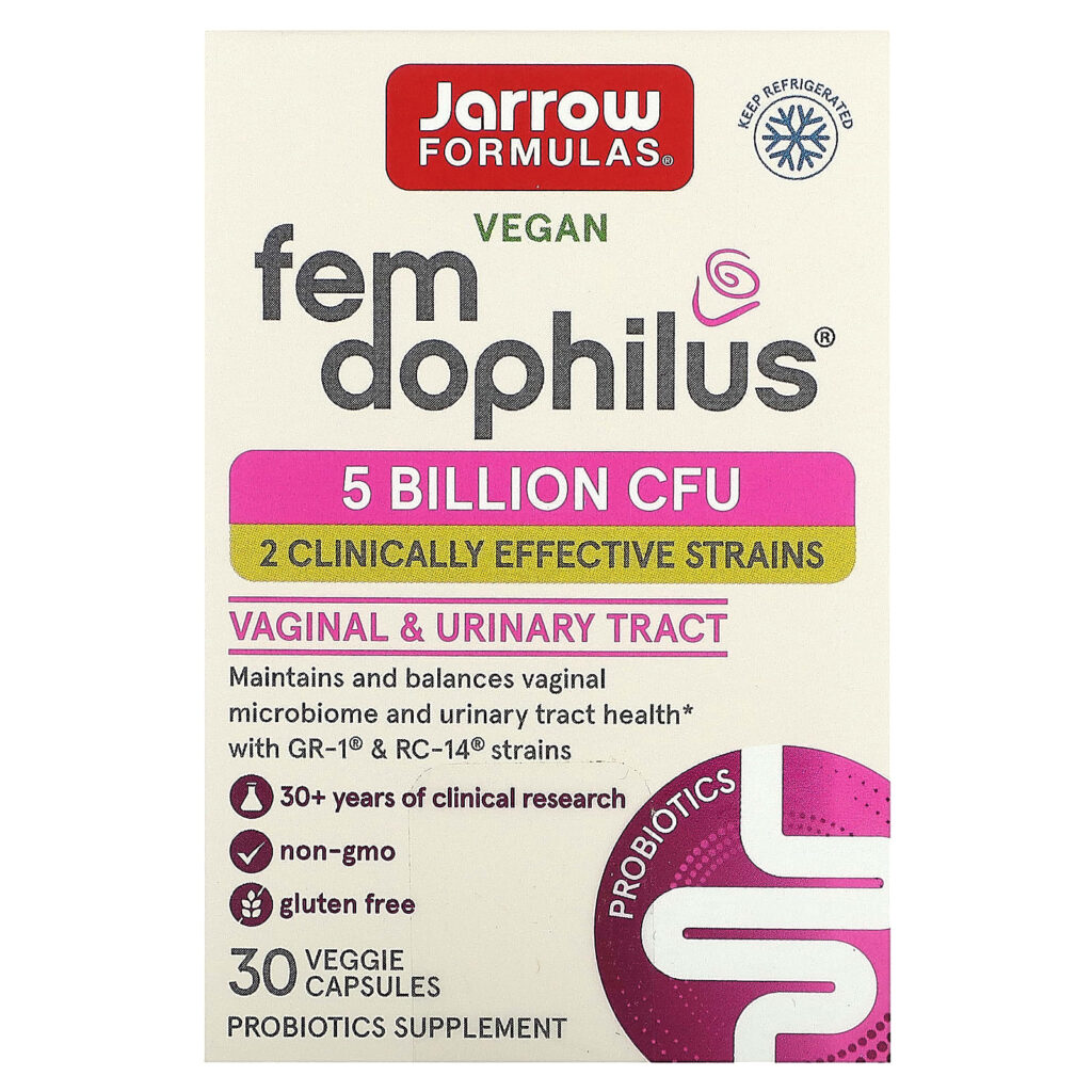 f9a20a87049d545ef59f8482c1172004_060925200818.jpeg Jarrow Formulas, Vegan Fem Dophilus, 5 млрд КОЕ, 30 вегетарианских капсул